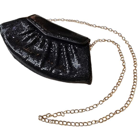Vintage Gold Metal Mesh Evening Bag Clutch 1980s Chain Strap ✨ - Picture 11 of 11